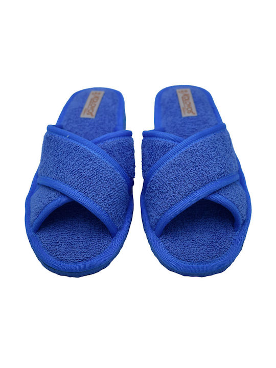 Kolovos Terry Winter Women's Slippers in Light Blue color