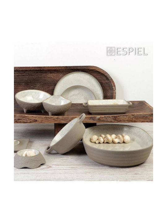 Espiel Round Heat-Resistant Ceramic Saganaki 21.5x15.8x6.2cm 4 Pieces