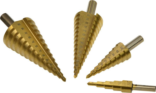 Geko Set of 4 Conical Drills HSS Titanium for Metal