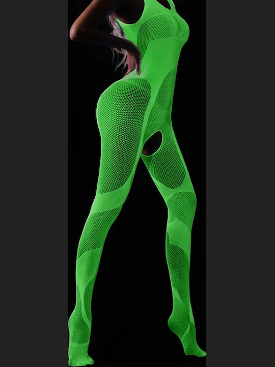 Bodystocking Lighting Darkness Mesh Composite Open Crotch Bodystocking