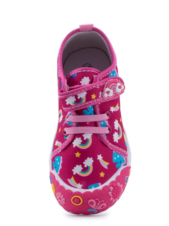 Παιδικά Sneakers με Σκρατς Φούξια