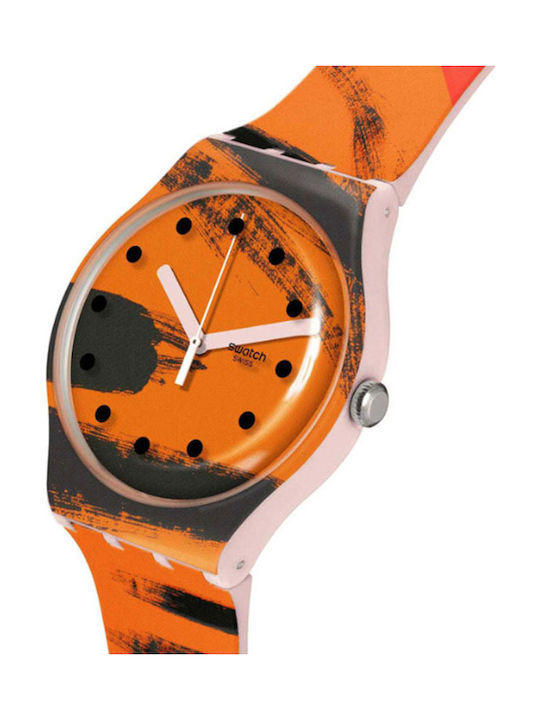 Swatch Swatch Ρολόι Μπαταρίας με Καουτσούκ Λουράκι Swatch Swatch Ρολόι Μπαταρίας με Καουτσούκ Λουράκι