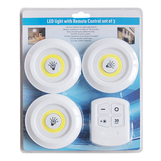 LED Light Switch for Closets with Battery, Remote Control and Sticker for Installation