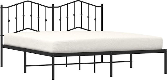 King Size Metallbett Schwarz mit Lattenrost für Matratze 183x213cm