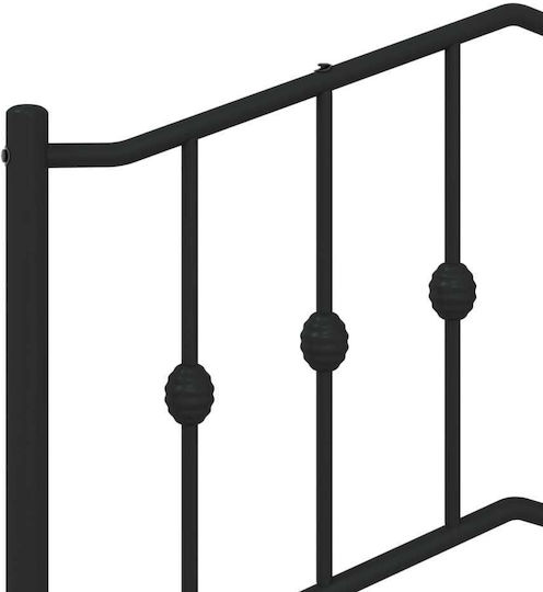 King Size Metallbett Schwarz mit Lattenrost für Matratze 183x213cm