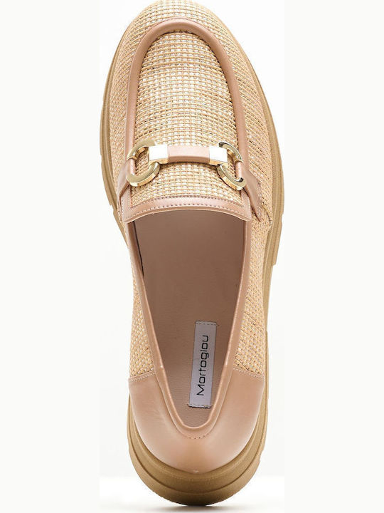 Δερμάτινα Γυναικεία Loafers σε Ταμπά Χρώμα