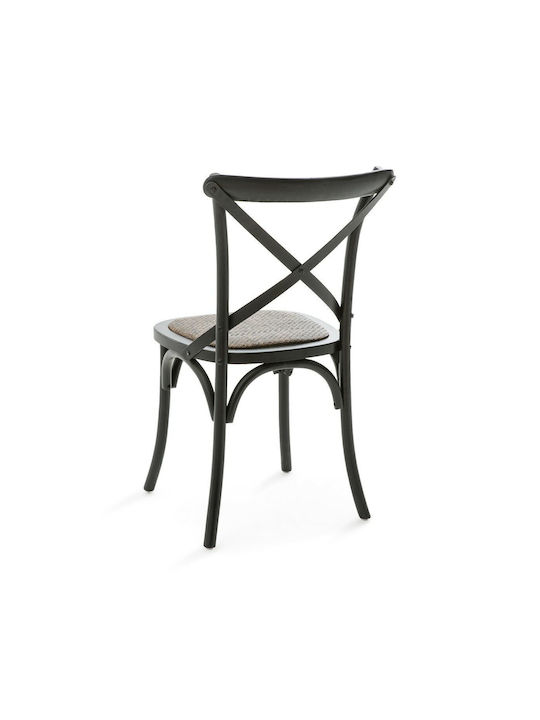 Humphrey Cafe Wooden Chair Black 53x49x89cm 2pcs