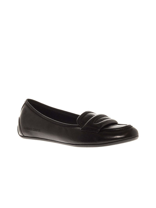 Candice Cooper Leather Women's Loafers in Black Color