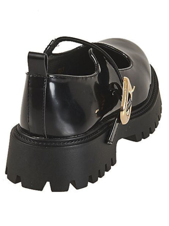 Damen Ballerinas Mit Riemen Schwarze