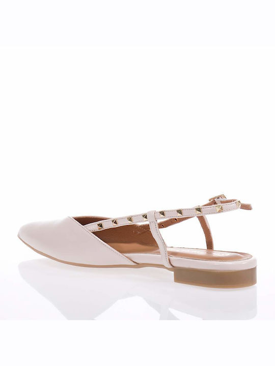 Toutounis Leather Ballerinas Beige