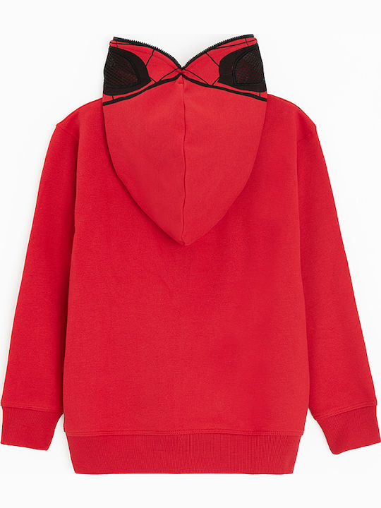 Bluze și Hanorace Pentru Copii Cardigan Cu Glugă și Buzunare Roșu