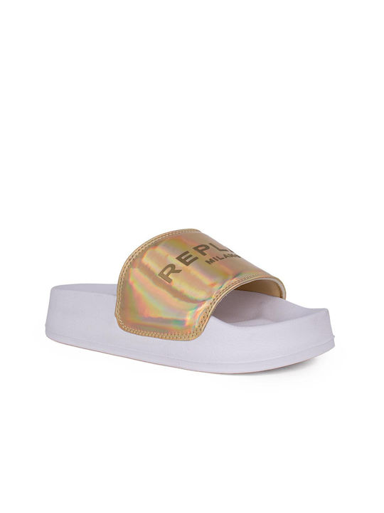 Replay Lotty Frauen Flip Flops in Gold Farbe