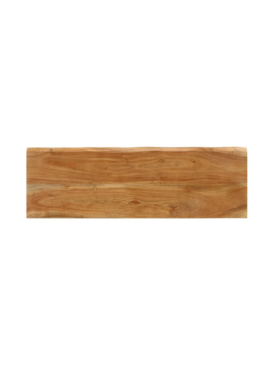 Console Table of Solid Wood & Metal Coffee L105xW33xH45cm