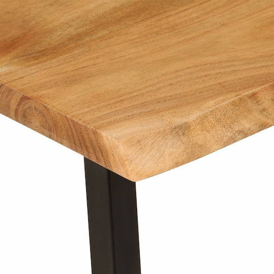 Console Table of Solid Wood & Metal Coffee L105xW33xH45cm