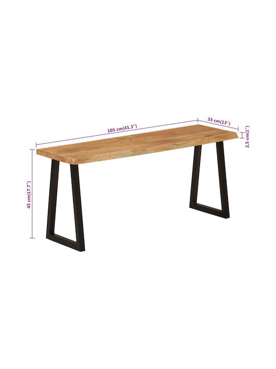 Console Table of Solid Wood & Metal Coffee L105xW33xH45cm