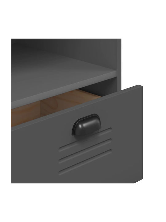 Boden Wohnzimmer-Vitrine mit Glas Charcoal Grey 80x40x200cm