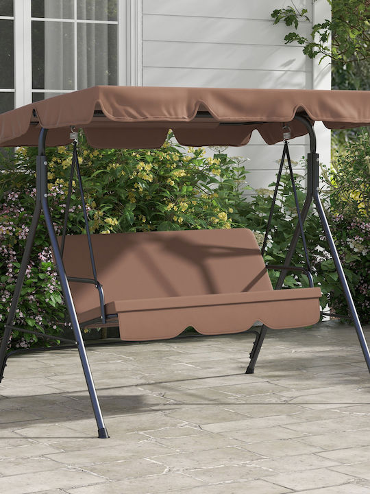 Κούνια με Βάση 3 Θέσεων Μεταλλική Μ170xΠ110xΥ153cm Καφέ Κούνια με Βάση 3 Θέσεων Μεταλλική Μ170xΠ110xΥ153cm Καφέ