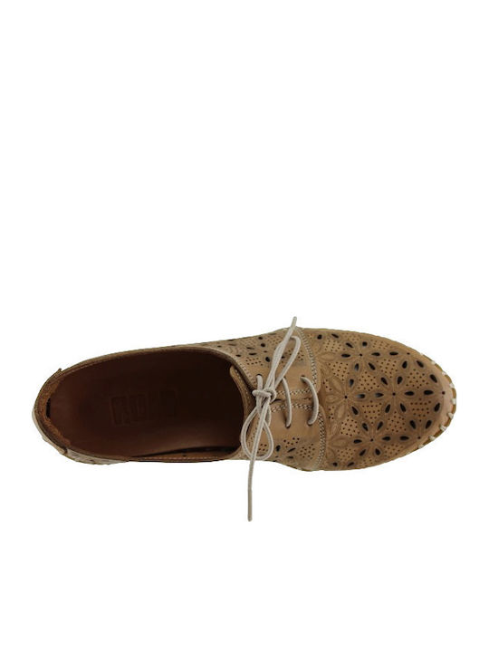 Leder Damen Mokassins in Tabac Braun Farbe