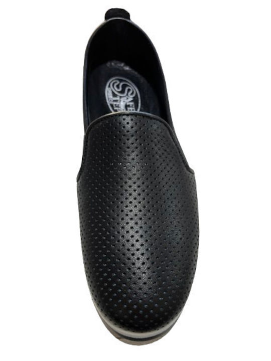 Slip-On-uri Pentru Femei Anatomici De Piele Negre