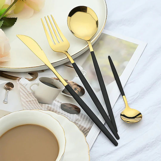 Set de Tacâmuri Inoxidabil Negre 24buc