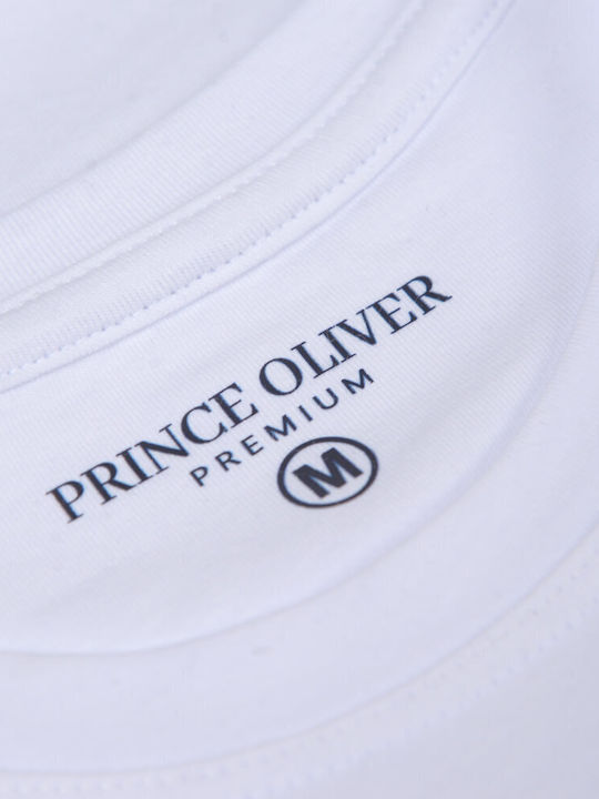 Prince Oliver T-shirt Bărbătesc cu Mânecă Scurtă White