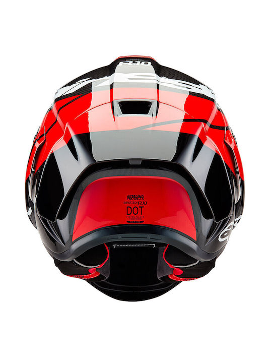 Alpinestars Supertech Element R10 Glossy Red Carbon Black Κράνος Μηχανής Full Face ECE 22.06 με Pinlock