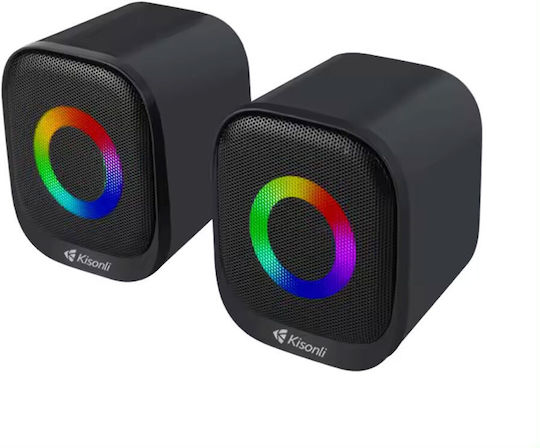 Kisonli X3 2.0 Speakers with RGB 3W Black