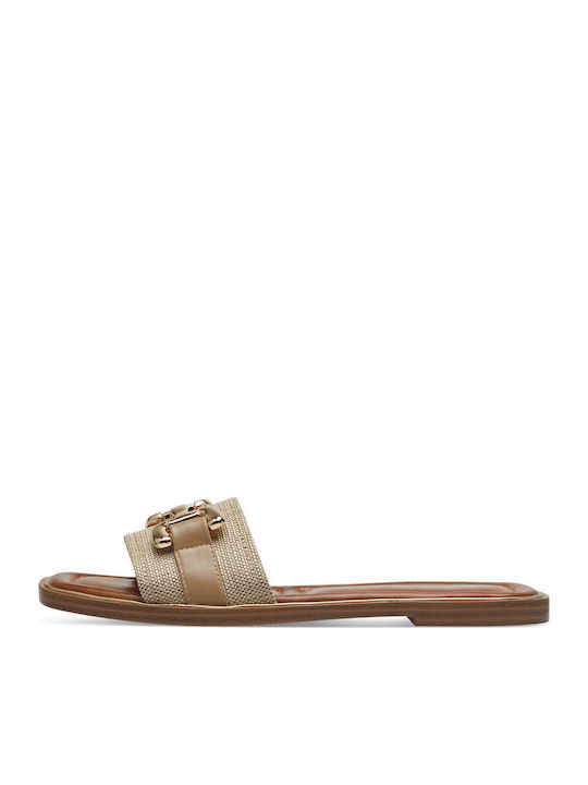 Women's Flat Sandals in Beige Color