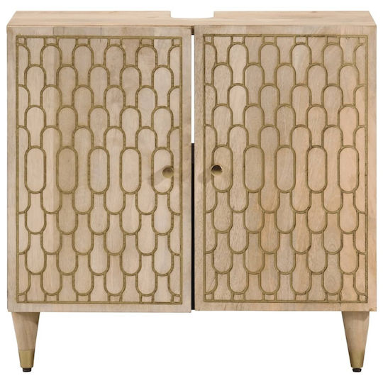 vidaXL Schrank Waschtisch mit Waschbecken L62xB33xH58cm Coffee