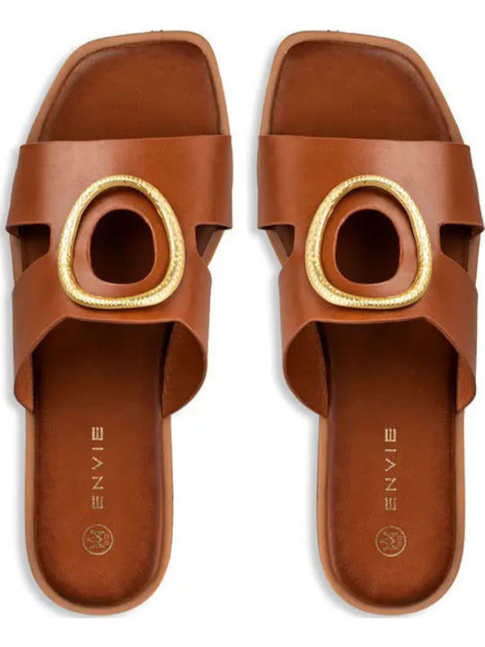 Women's Flat Sandals in Brown Color