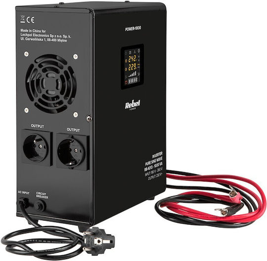 Rebel UPS Line-Interactive 1000VA 700W με 2 Schuko Πρίζες