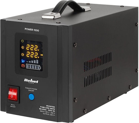 Rebel UPS Line-Interactive 1000VA 700W με 2 Schuko Πρίζες