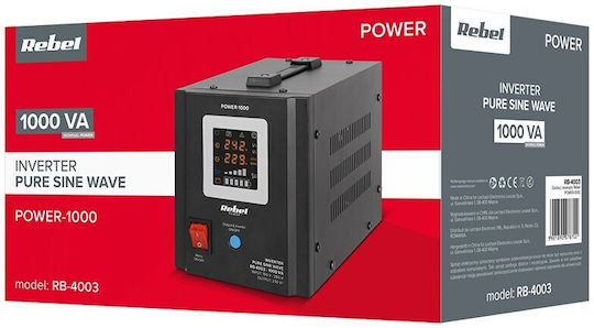 Rebel UPS Line-Interactive 1000VA 700W με 2 Schuko Πρίζες