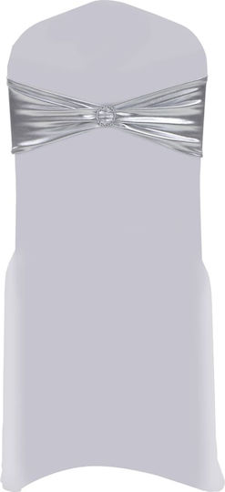 vidaXL Ελαστικό Καλύμματα Καρέκλας Ασημί 14x34cm 25τμχ