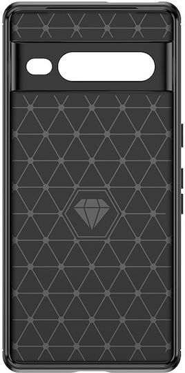 Spacecase Carbon Задна корица Силикон Черен (Google Pixel 7 Pro)