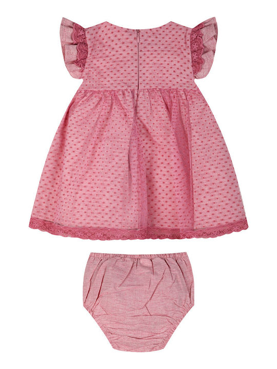 Kinderkleid Langärmeliges Tüll Set aus 2 Mit Slip Beige