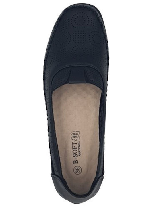 Ανατομικά Γυναικεία Slip-On από Συνθετικό Δέρμα Μαύρα