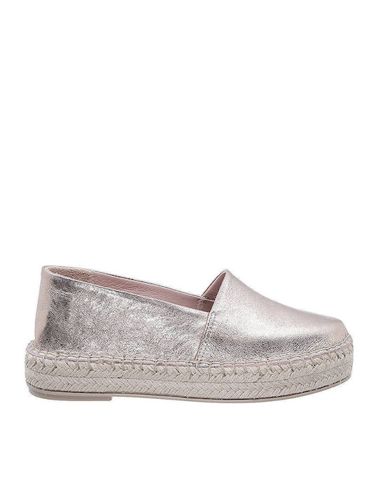 Women's Leather Espadrilles Gold