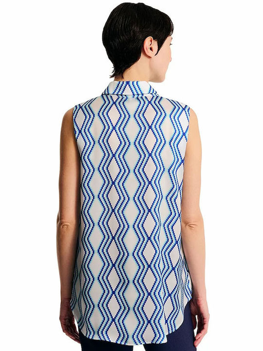 Forel Women's Satin Sleeveless Shirt Blue