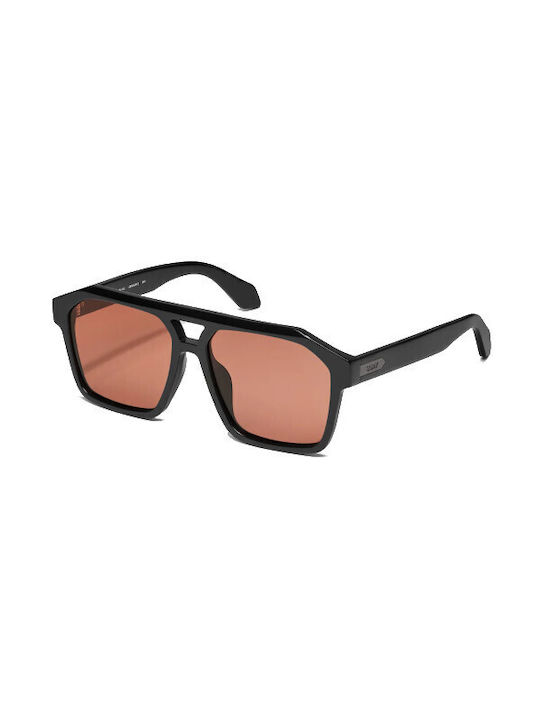 Quay Australia Unisex Sonnenbrille mit Schwarz Kunststoff Gestell und Orange Polarisiert Linse SOUNDCHECK-BLK/APRPOL