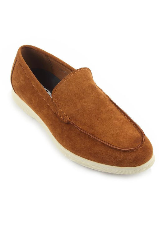 Fshoes Men's Synthetic Leather Moccasins Brown