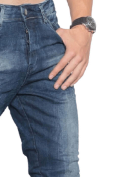 Ανδρικό Παντελόνι Τζιν Ελαστικό με Skinny Εφαρμογή Blue