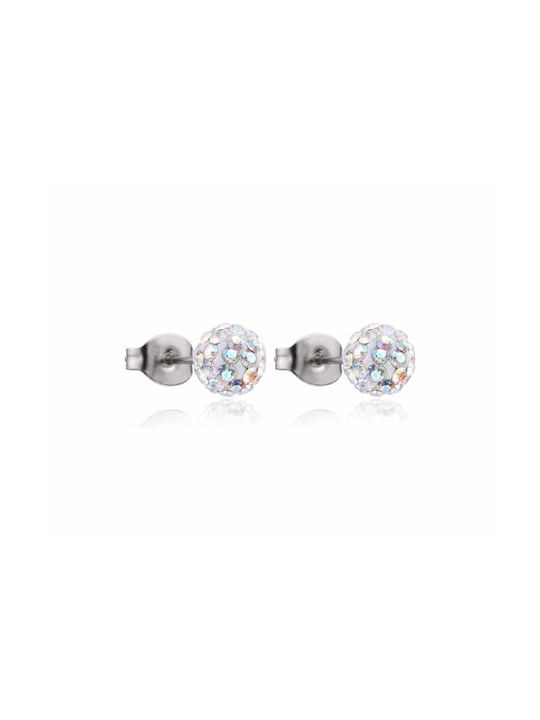 Steel earrings Discoball 6/8mm Surgical Steel 316l