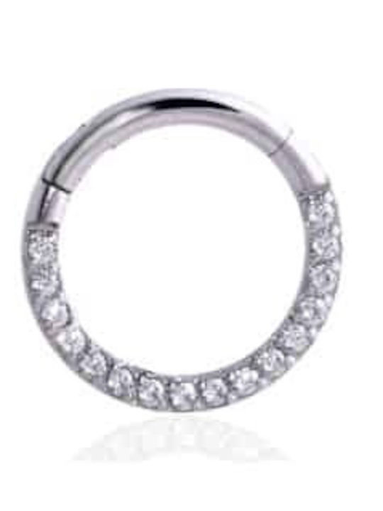 Septum Clicker Earring Zircon 1.2x8mm Surgical Steel 316L