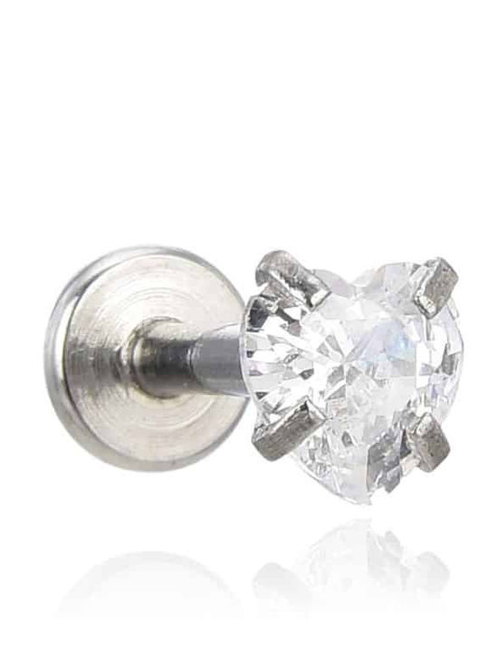 Σκουλαρικι Heart Tragus Zircon 3-4-5-6mm Surgical Steel 316l