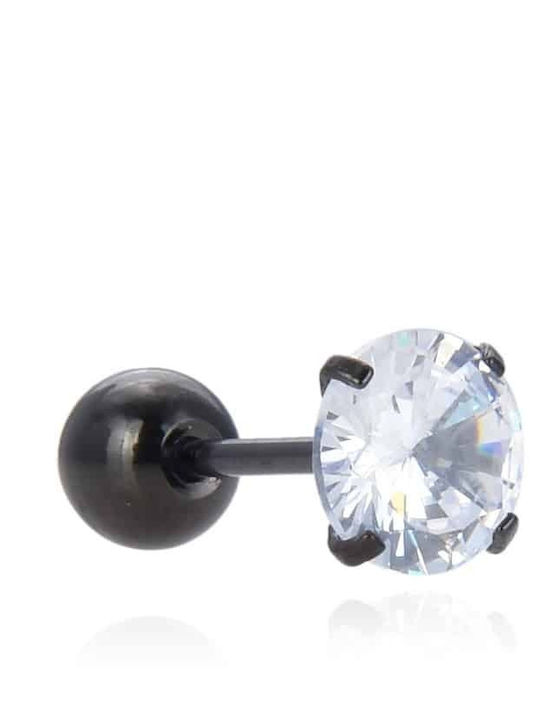 Σκουλαρικι Μαυρος Tragus Ζιρκον Surgical Steel 316l 3-4-5-6 Μμ
