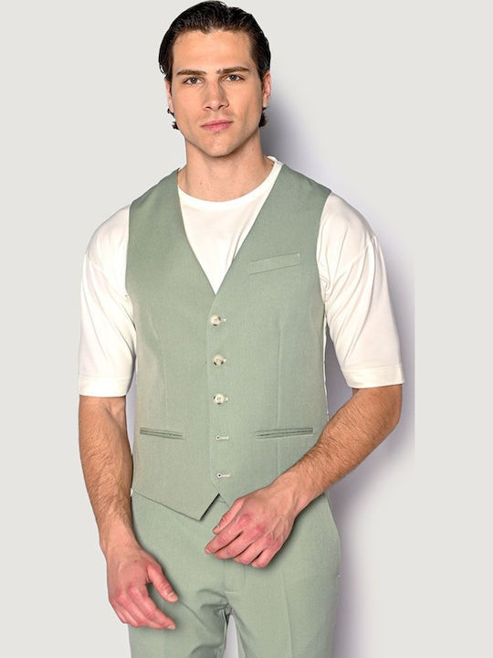 Men's Summer Suit with Vest Slim Fit Mint