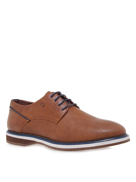 JK London Men's Synthetic Leather Casual Shoes Tabac Brown