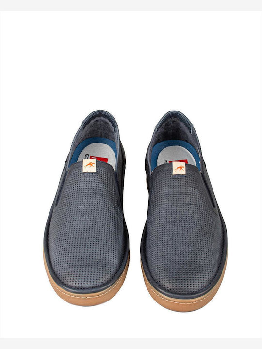 Leder Herren Freizeitschuhe Blau