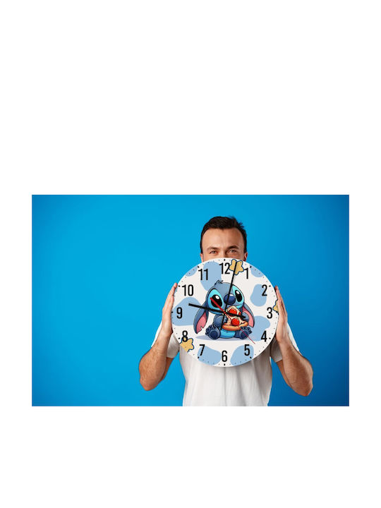 Stitch Pizza Wanduhr Wanduhr aus Holz 30cm